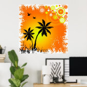 Poster Coucher de soleil tropical (Bureau à domicile)