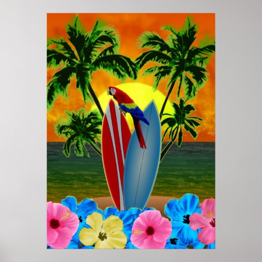 Poster Coucher de soleil tropical (Devant)
