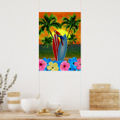 Poster Coucher de soleil tropical (Cuisine)