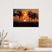 Poster Coucher de soleil tropical (Cuisine)