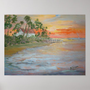 Poster Coucher de soleil tropical