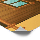 Poster Coucher de soleil tropical avec des huttes de chau (Coin)