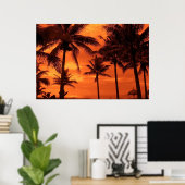 Poster Coucher de soleil tropical Design été Palmiers Pay (Bureau à domicile)