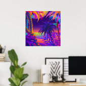 Poster Coucher de soleil tropical sur Titan (Bureau à domicile)