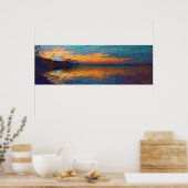 Poster Coucher de soleil turquoise (Cuisine)