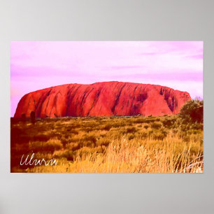 Poster Coucher de soleil Uluru Voyage en Australie centra