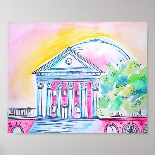 Poster Coucher de soleil UVA Rotunda (Devant)