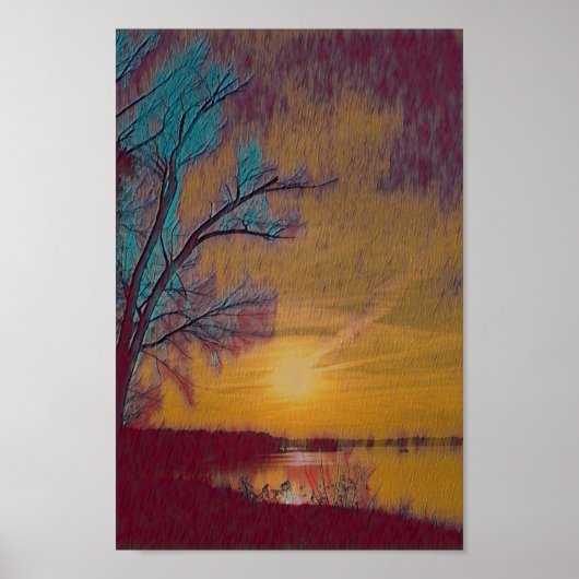 Poster Coucher de soleil vertical (Devant)