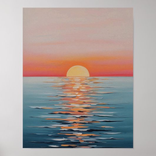 Poster Coucher De Soleil Vibrant Sur Des Eaux Tranquilles (Devant)