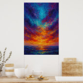 Poster Coucher de soleil vibrant sur l'océan (Cuisine)