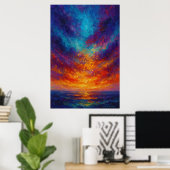Poster Coucher de soleil vibrant sur l'océan (Bureau à domicile)