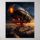 Poster Coucher de soleil victorien Zeppelin : Steampunk I (Devant)