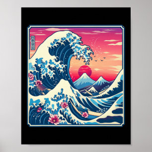 Poster Coucher de soleil vintage amateur de nature Art de