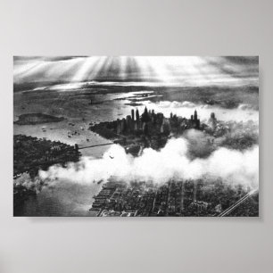 Poster Coucher de soleil vintage sur New York City NY 193