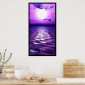 Poster Coucher de soleil violet (Cuisine)
