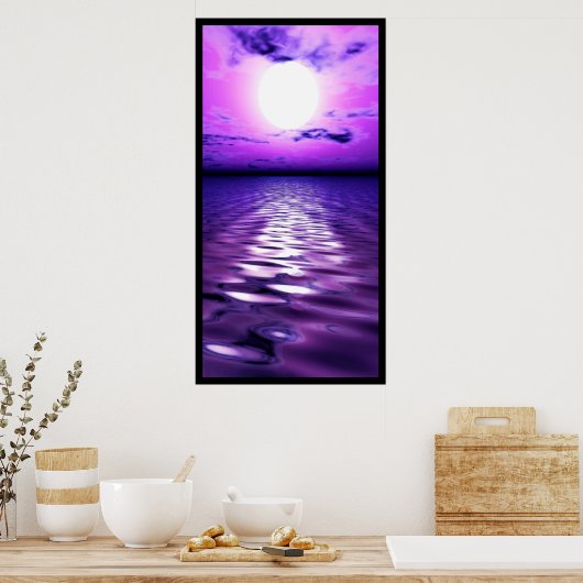Poster Coucher de soleil violet (Cuisine)
