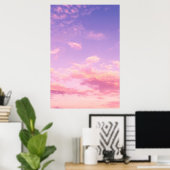 Poster Coucher de soleil violet rose et bleu ciel d'été (Bureau à domicile)