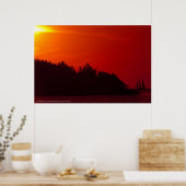 Poster coucher de soleil Voile sur l'île d'Ocracoke (Cuisine)