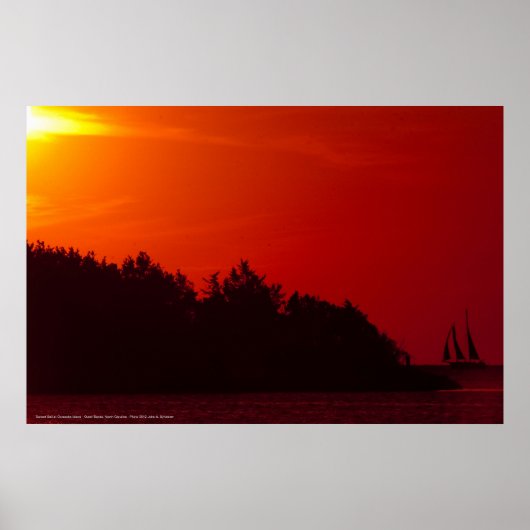 Poster coucher de soleil Voile sur l'île d'Ocracoke (Devant)