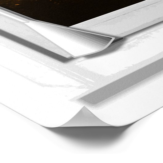 Poster Coucher De Soleil Vue Mer Fenêtre Faux Avec Aveugl (Coin)