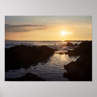 Poster Coucher de soleil Waikaloa Pacific à Hawaii