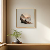 Poster Coucher de soleil Zen Abstrait minimal art mur