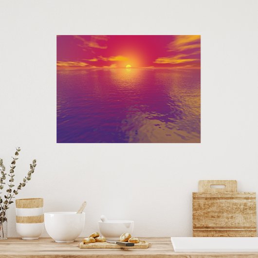 Poster Coucher du soleil (Cuisine)