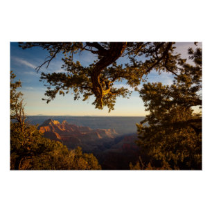 Poster Coucher du soleil au-dessus de canyon grand