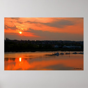 Poster Coucher du soleil au-dessus de copie de Medway