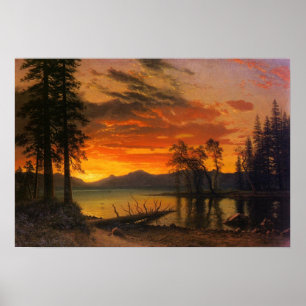 Poster Coucher du soleil au-dessus de la rivière