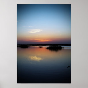 Poster Coucher du soleil au-dessus des marécages