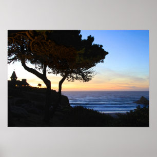 Poster Coucher du soleil, Beach House, Cliff