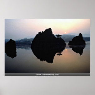 Poster Coucher du soleil, crêtes de Todamsambong