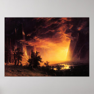 Poster Coucher du soleil dans l'affiche de vallée de