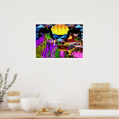 Poster Coucher du soleil dans le jardin des fleurs (Cuisine)