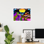 Poster Coucher du soleil dans le jardin des fleurs (Bureau à domicile)
