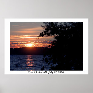 Poster Coucher du soleil de lac torch