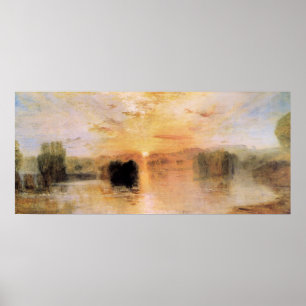 Poster Coucher du soleil de Petworth de lac par Joseph