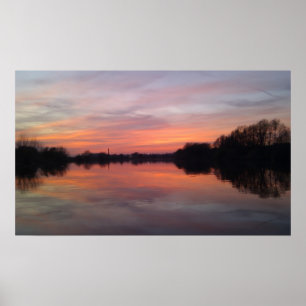 Poster Coucher du soleil de rivière
