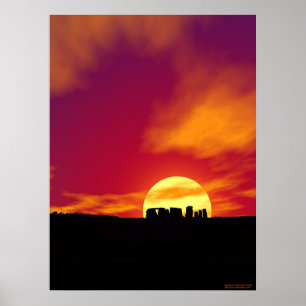 Poster Coucher du soleil de Stonehenge