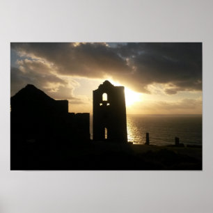 Poster Coucher du soleil des Cornouailles Angleterre de