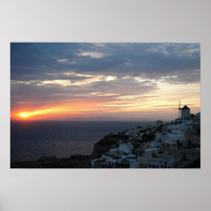 Poster Coucher du soleil d'Oia