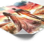 Poster Coucher du soleil du jour de mariage (Coin)