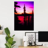 Poster Coucher du soleil du lac Crater (Bureau à domicile)