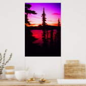 Poster Coucher du soleil du lac Crater (Cuisine)