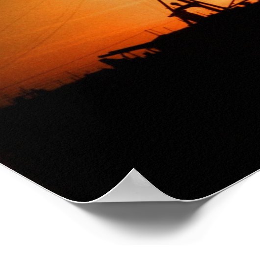 Poster coucher du soleil du port (Coin)