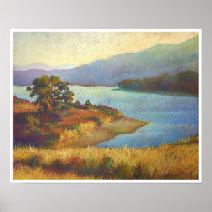 Poster Coucher du soleil en cristal de ressort