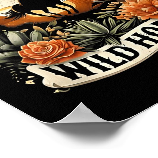 Poster Coucher du soleil fille équitation Cheval Fleurs s (Coin)