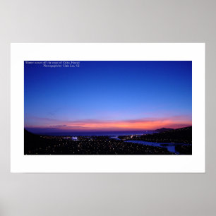 Poster Coucher du soleil hawaïen doux