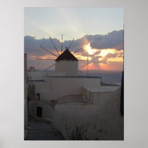 Poster Coucher du soleil Ia Santorini